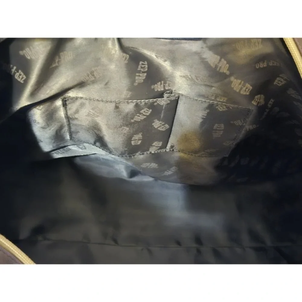ZEP-PRO Khaki Brown Tan Canvas Leathrr Concho‎ Travel Duffel Bag 15